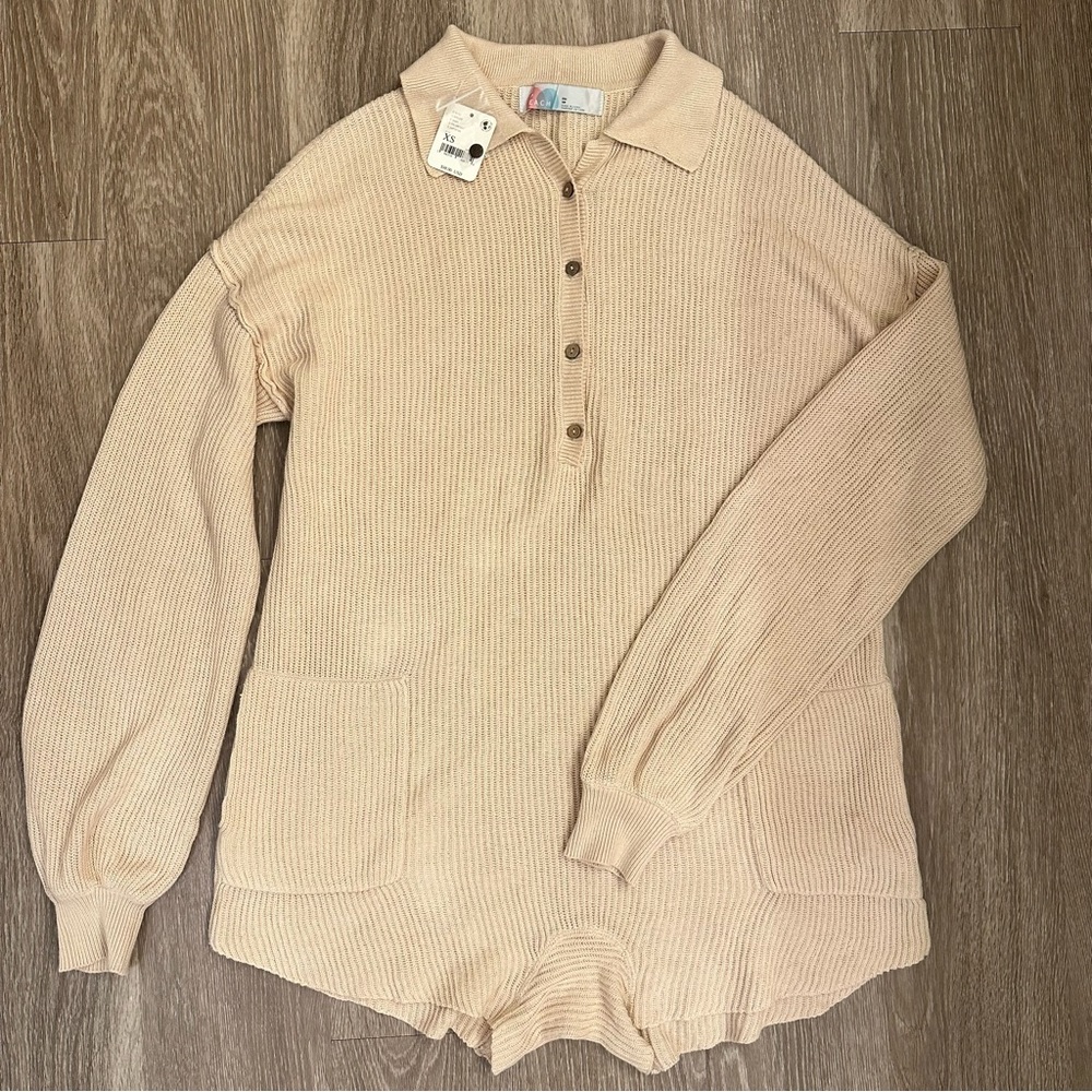 Free People Picnic Sweater Romper NWT